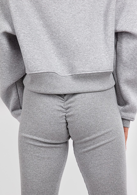 Legginsy DK-K-B13 - beż bawełna prążki - Dkaren