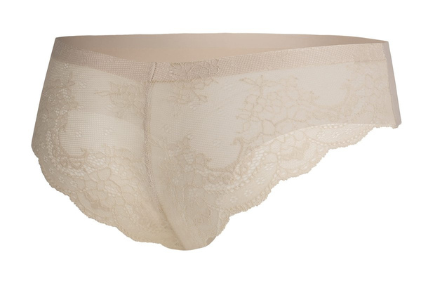 Bezszwowe beżowe figi z koronką Julimex Tanga brasil