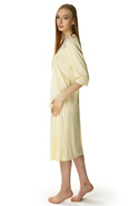 Długa koszula nocna Diana z ładnym dekoltem kremowy - Mewa