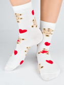 Skarpety bawełniane miś serca SB155 mix - Noviti