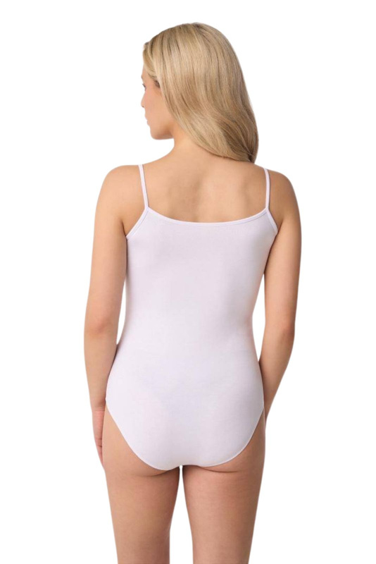 Gładkie białe body damskie na ramiączkach Babell HOLLY