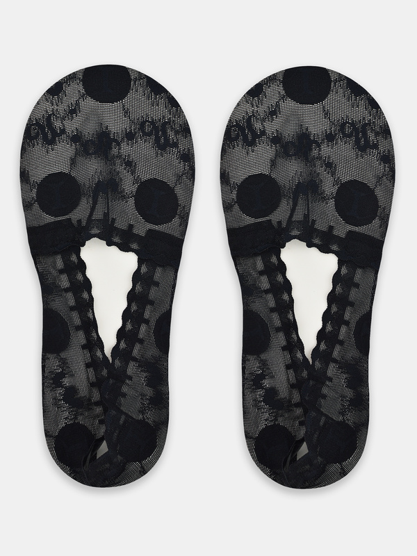 Stopki niskie koronka silikon ABS czarne - Noviti SN050