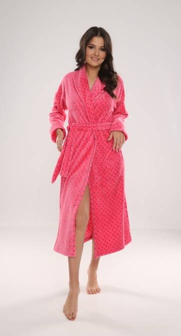 Długi miękki szlafrok damski De Lafense 548 Melanie