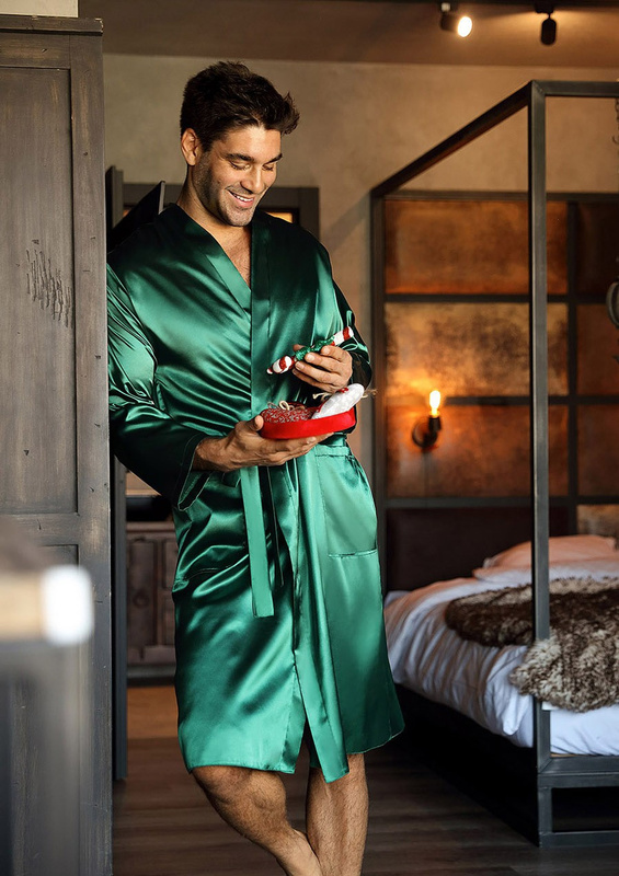 Podomka Męska Christian - satyna zielony  - Dkaren