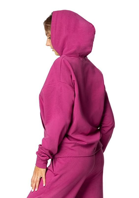 Modna bluza z kapturem DK-K-B8 - biały bawełna - Dkaren