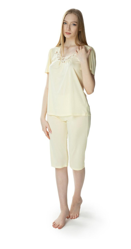 Damska dwuczęściowa piżama Matylda 3639 kremowy - Mewa