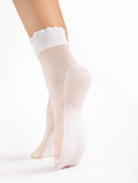 Ozdobne skarpetki z efektem masażu Fiore PICO MASSAGE białe
