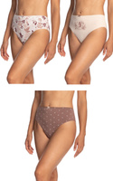 Bawełniane figi damskie Lama 3-pak Bikini - jasne kolory