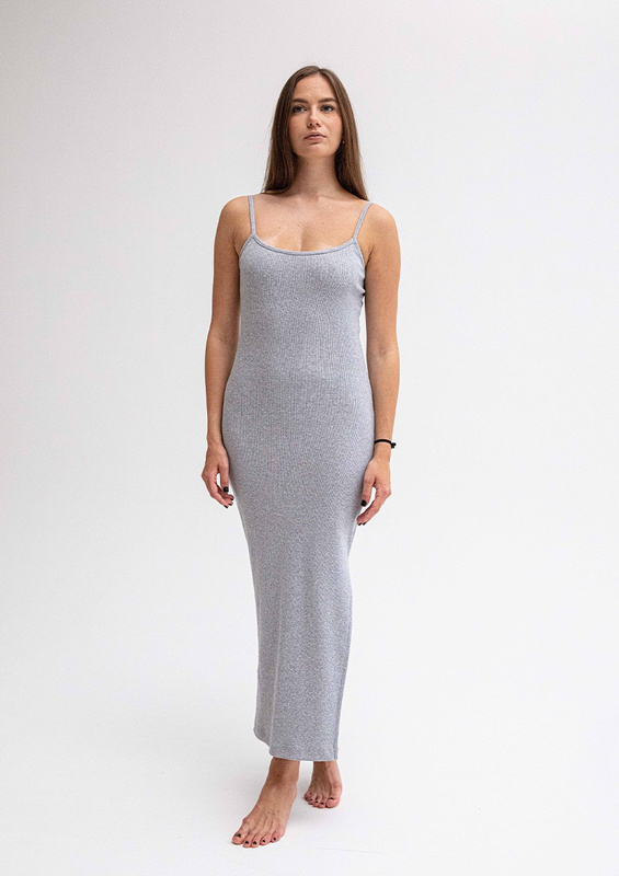 Dopasowana sukienka DK-K-P7 - czarny bawełna prążki - Dkaren