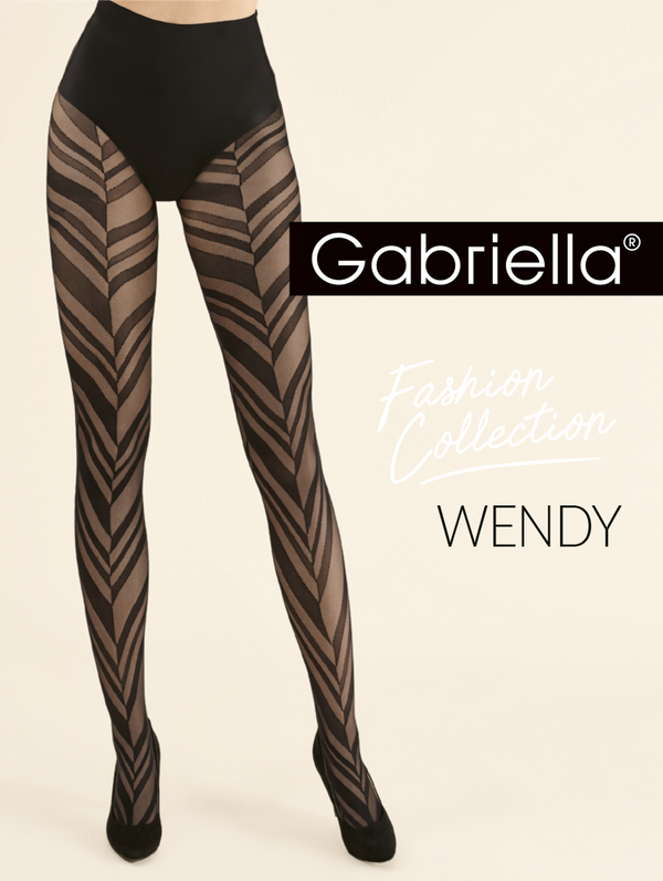 Rajstopy czarne w odważne paski Gabriella Wendy