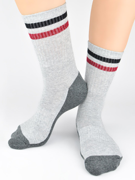 Sportowe skarpety półfrotte jasnoszare - Noviti SF028