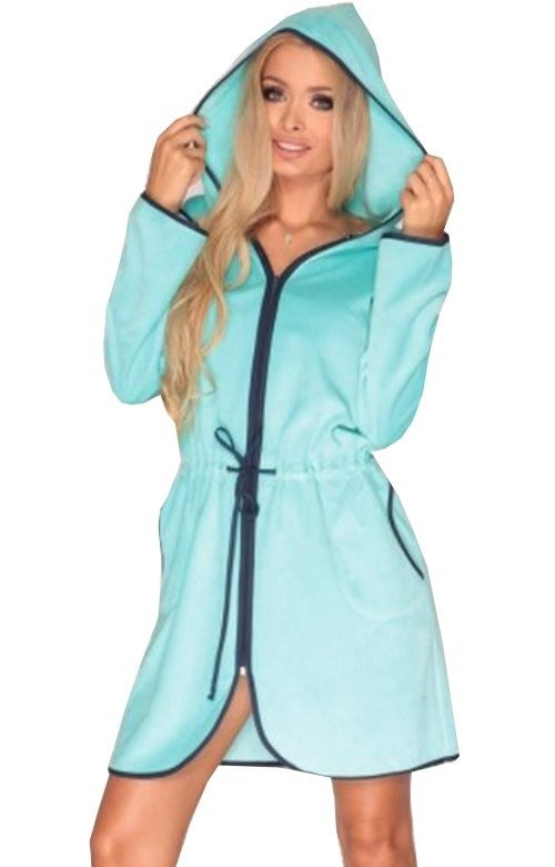 Welurowy szlafrok damski z kapturem De Lafense - 313 / Desiree