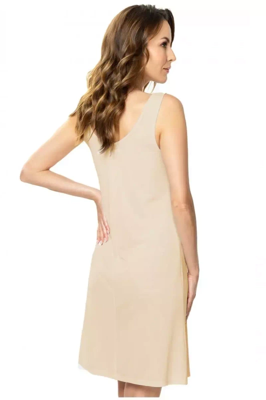 Beżowa halka z koronkowymi ramiączkami Mewa Cloe 6553