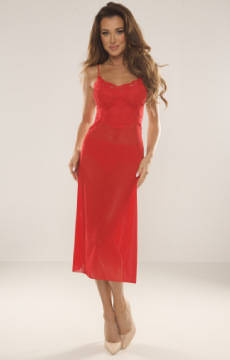 Długa seksowna koszula nocna z szortami De Lafense 469 Alison