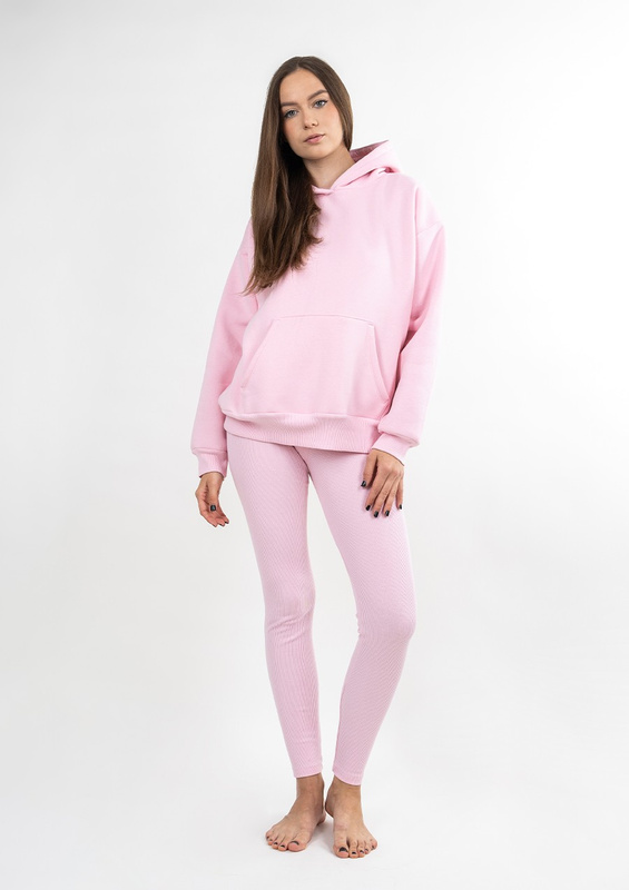 Komplet Oseye - jasny róż bawełna gruba i prążki - Dkaren