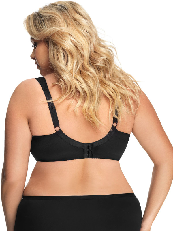 Czarny miękki biustonosz z ramiączkami z pianką Gorsenia K441 LUISSE