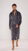 Grafitowy szlafrok męski De Lafense 716 Rafael 