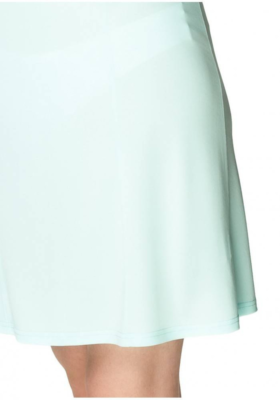 Miętowa halka Mewa 4127 z jedwabiu Vistex z ozdobnym dekoltem