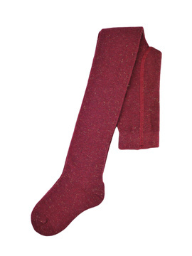 Bordowe rajstopki dziecięce Noviti RB002 ze złotym lureksem