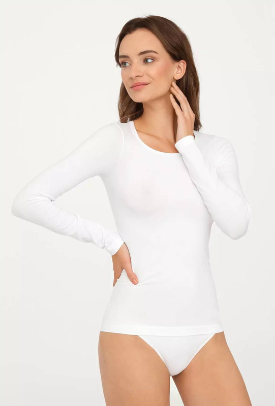 Gatta biała koszulka z długim rękawem T-Shirt L - bezszwowa