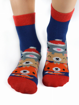 Skarpetki dziecięce bawełniane XMAS Misie - Noviti