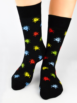 Skarpetki bawełniane wzór w chrabąszcze Noviti SB002/U19