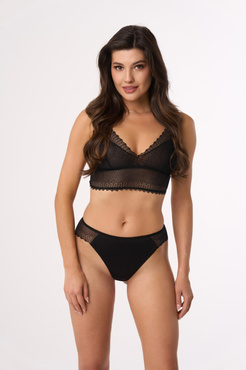 Bawełniane figi damskie z odkrytym pośladkiem Babell 208 -CZARNY