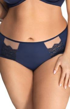 Granatowe figi z koronkowymi wstawkami Gorsenia K442 LUISSE