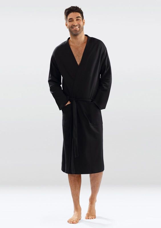 Bawełniany szlafrok/ podomka Męska Harry- niebieski- Dkaren