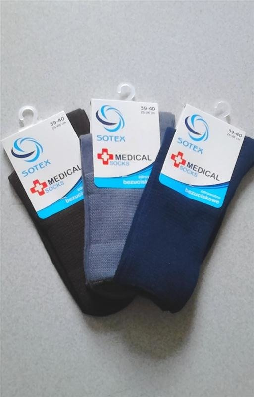 Grafitowe bezuciskowe skarpetki męskie Sotex / 4522