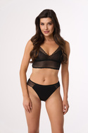 Bawełniane figi damskie z odkrytym pośladkiem Babell 208 -CZARNY