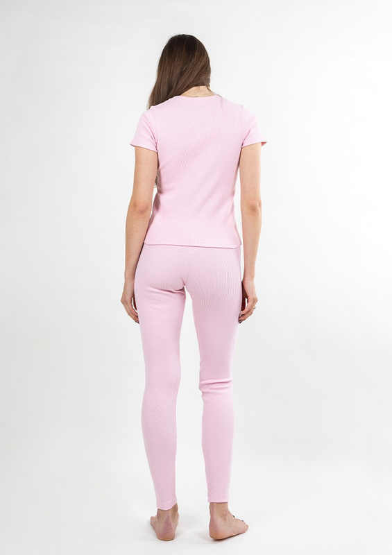 Komplet Halima - jasny róż bawełna prążki - Dkaren