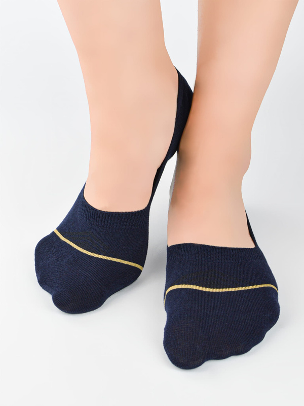 Bawełniane stopki męskie z silikonem - Noviti SN054 mix (czarne,białe,granatowe)