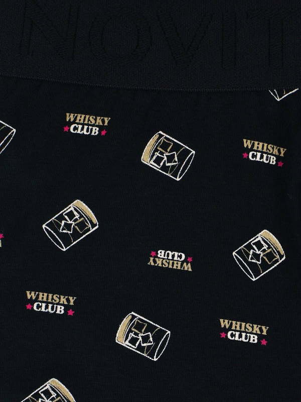 Czarne bokserki męskie whisky club Noviti BB006-M-01