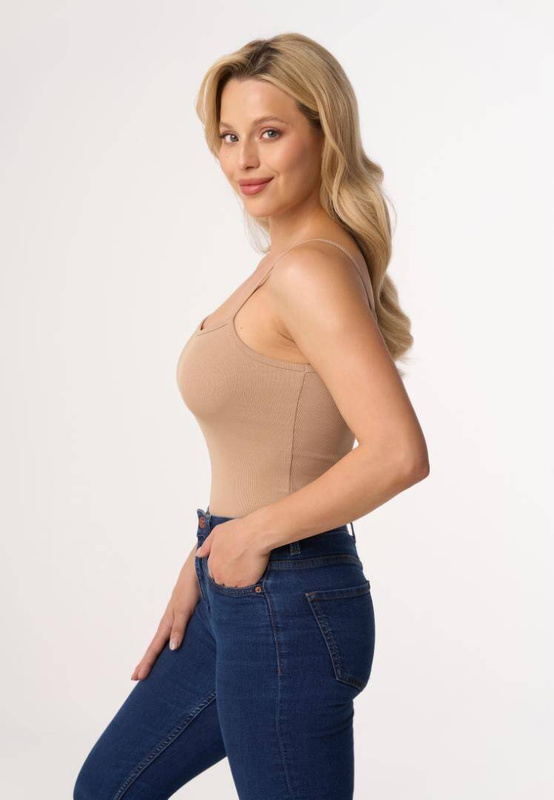 Bawełniany beżowy top Babell MAXINE