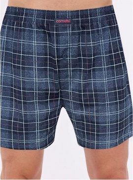 Granatowe i niebieskie luźne  bokserki w kratkę Cornette Comfort 318/307/288/292/294/293