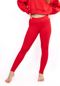 Legginsy DK-K-B13 - czerwony bawełna prążki - Dkaren