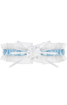 Niebiesko-biała podwiązka ślubna Julimex PW-18 MADRYT