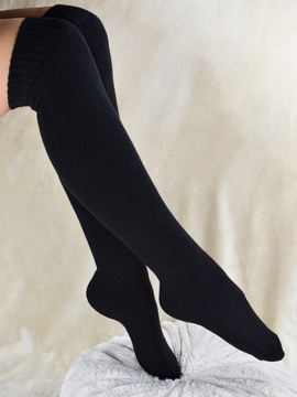 Grafitowe gładkie zakolanówki damskie Steven  076 / bawełniane