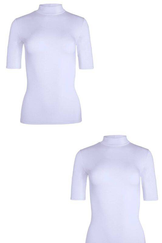 Bluzka damska z krótkim rękawem i półgolfem Babell LAYLA Lawenda