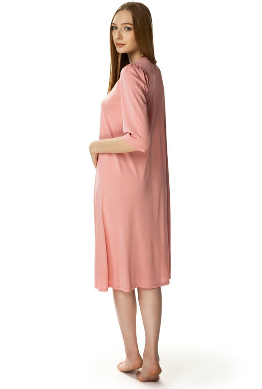 Długa koszula nocna Diana z ładnym dekoltem ciemny róż - Mewa