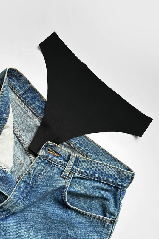 Stringi bezszwowe trójpak- czarny (BLANCA/S/CZARNY) - Gorteks