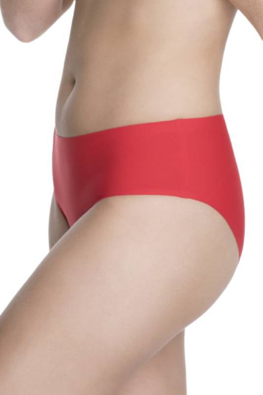 Bezszwowe czerwone figi Julimex Simple Classic ultracienkie