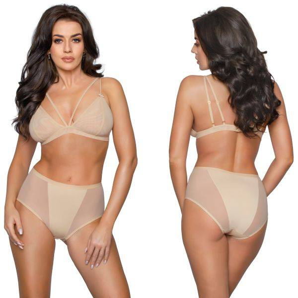 Wysokie beżowe figi damskie Babell 177