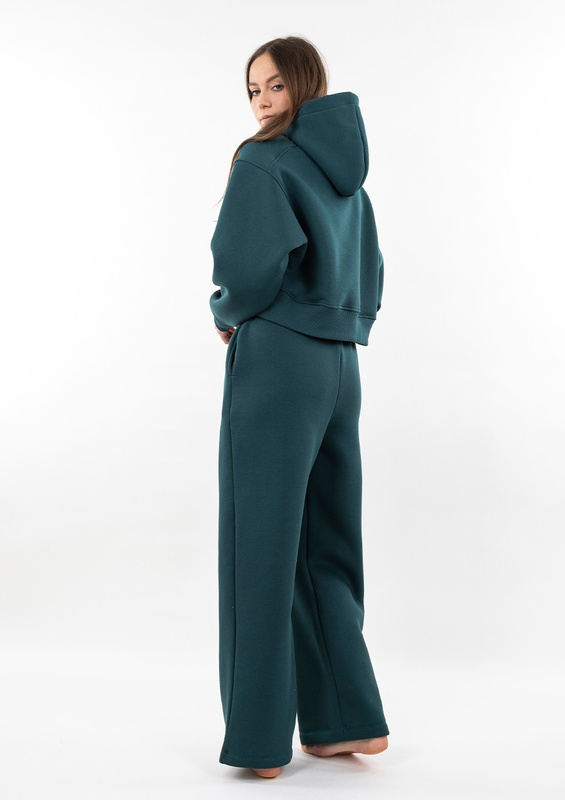 Ciepły komplet dresowy, bawełniany Dk-k-b15 butelkowa zieleń Dkaren