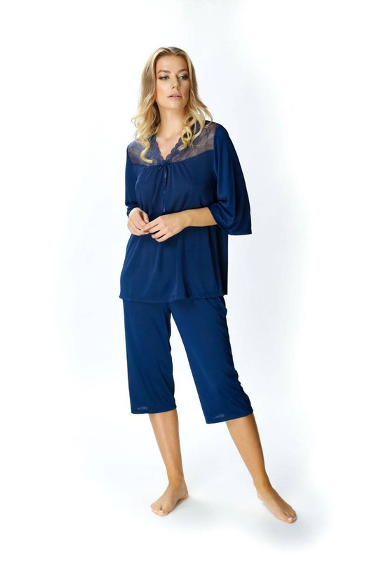 Dwuczęściowa jedwabna piżama damska Mewa 6377 Dagmara