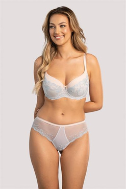 Słodki biustonosz FRANCESCA usztywniany niebieski/beż - Unikat