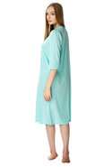 Długa koszula nocna Diana z ładnym dekoltem turkus - Mewa