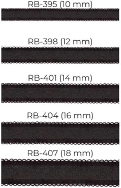 Materiałowe wymienne ramiączka RB-401 RAMIĄCZKA '14 MM' CZARNE