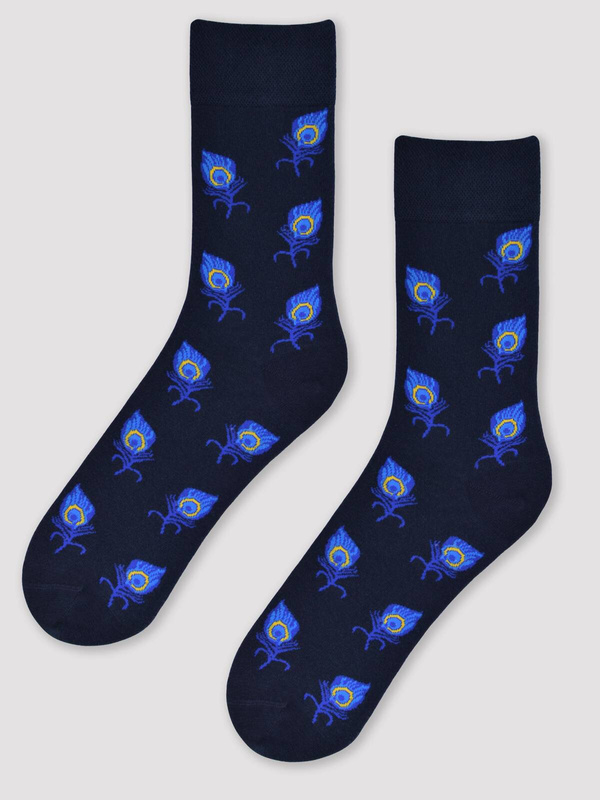 Skarpetki bawełniane wzór w pawie pióra Noviti SB002/U11